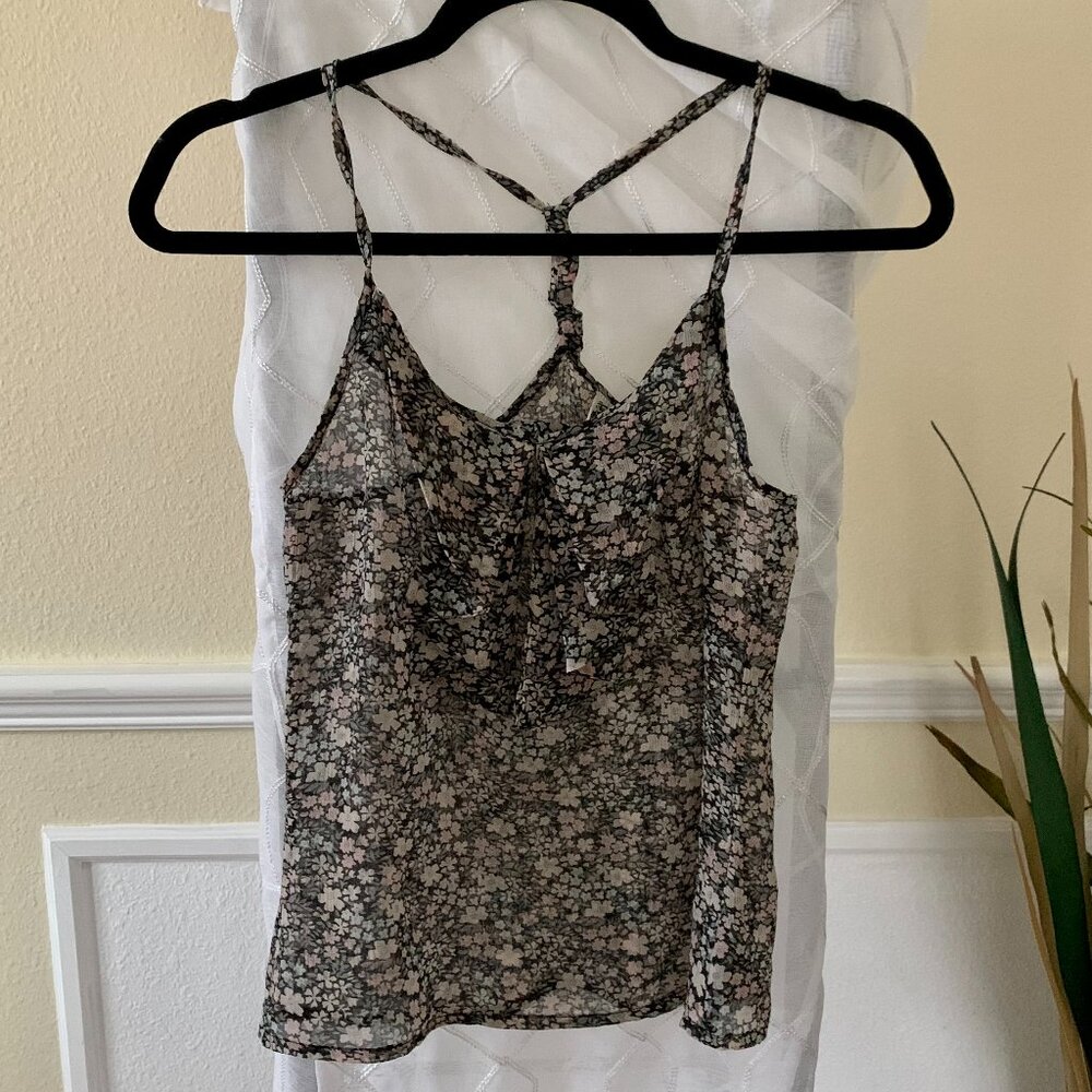 Y2K Sheer Floral Spaghetti Strap Camisole | Magazine Label Y2K Fashion